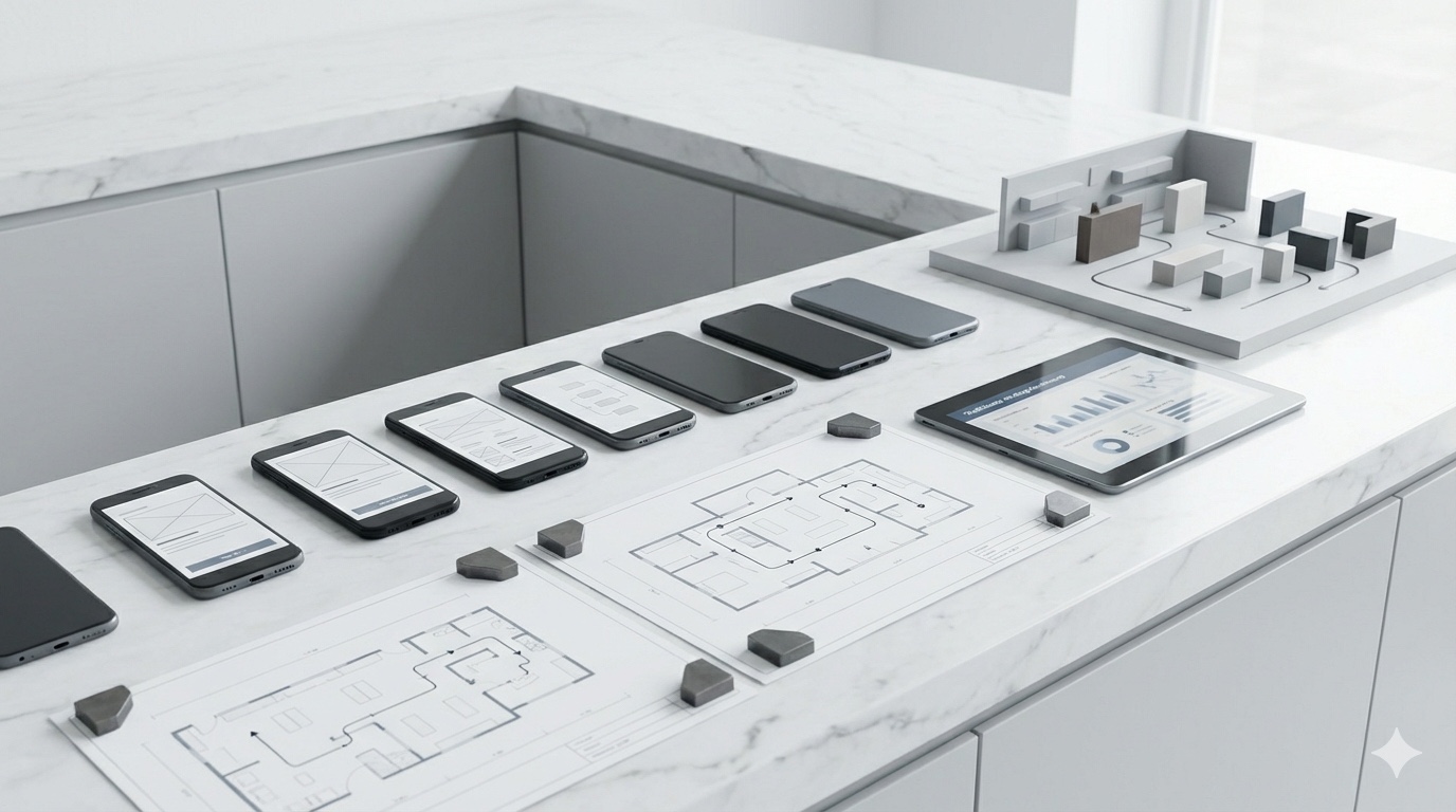 Smartphone-related service design and store operations visual